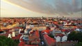 Zagreb cityspace at sunset - time lapse