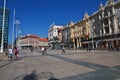 Zagreb, Croatia - 29 Apr 2018: Jelacic Square, Trg Bana Josipa Jelacica in Zagreb, Croatia