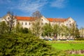 Building of the Faculty of Law of the University of Zagreb located at the Republic of Croatia Square in a beautiful spring day