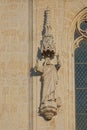 Detail of the facade with sculptures on the cathedral in Zagreb Royalty Free Stock Photo