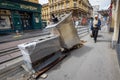 Damaged buildings in downtown of Zagreb after earthquake