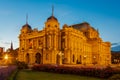 The Art pavilion in Zagreb during a colourful sunrise in fall season Royalty Free Stock Photo