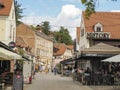 ZAGREB, CROATIA - AUGUST 9 2023 - restaurant and food main square in Zagreb Croatia architecture city town