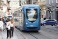 ZAGREB, CROATIA - AUGUST 9 2023 - trolley cable car detail in Zagreb Croatia architecture city town Royalty Free Stock Photo