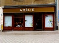 Cozy cafe called Amelie in Zagreb with street display window Royalty Free Stock Photo