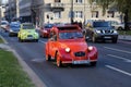 Citroen 2CV, vintage cars exhibited during the Retro Mobile Parade in Zagreb, Croatia