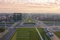 ZAGREB, CROATIA - DECEMBER 31, 2019: Park in Zagreb with Fountains. Close to National and University Library in Zagreb, Croatia.