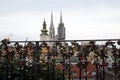 Zagreb,Croatia,locked love fence,and Cathedral,1