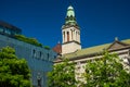 Zagreb, Croatia, Flowers square and Serbian orthodox church