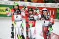 Audi FIS World Cup Mens Slalom award ceremony
