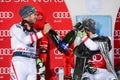 Audi FIS World Cup Mens Slalom award ceremony