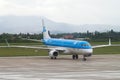 ZAGREB, CROATIA - JULY 12: KLM Embraer ERJ-190 on Pleso airport in Zagreb, Croatia.
