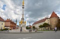 View of Holy Mary monument in front the cathedral of Zagreb