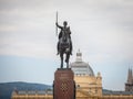 Statue of Kralj Tomislav, or King Tomislav, on Trg kralja Tomislava square, the main park of the city center of Zagreb