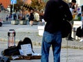 Korean street musician guitar player performing on street Royalty Free Stock Photo