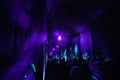 Zagreb, Croatia - March 2019: tunnel below the city at Festival of light in Zagreb old town to attracts many tourists to visit