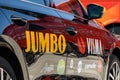 Jumbo Visma cycling team logo on a team car