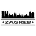 Zagreb Croatia Silhouette Icon Vector Art Flat Shadow Design Skyline City Silhouette Template Logo