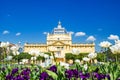 Zagreb, Croatia, in spring. Beautiful classic architecture, art pavilion in downtown park in sunny day Royalty Free Stock Photo