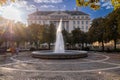 Sunset over the luxury Esplanade Hotel in downtown Zagreb