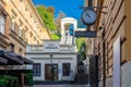 the shortest funicular in the world in downtown Zagreb connecting lower and upper town Royalty Free Stock Photo