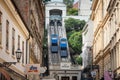 Zagreb Funicular, also called Zagrebacka Uspinjaca, and inclined railway connecting gornji grad and donji grad, in Zagreb city