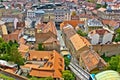 Zagreb - historic lower town architecture & rooftops