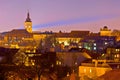 Zagreb historic upper town night view Royalty Free Stock Photo