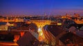 Zagreb at night Panoramic view Royalty Free Stock Photo