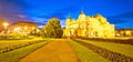 Zagreb. Republic of Croatia square advent evening panoramic view