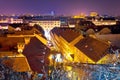 Zagreb rooftops evening advent view Royalty Free Stock Photo