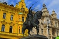 Zagreb square Trg Bana Jelacica Croatia Royalty Free Stock Photo