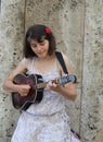 Zagreb Street Musician / Young Woman Playing Tamboura