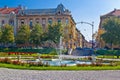 Zagreb street and park scene Royalty Free Stock Photo