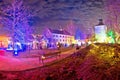 Zagreb upper town christmas market evening view