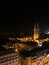 Zagreb urban city view at night Royalty Free Stock Photo