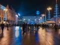 Zagreb urban city view at night Royalty Free Stock Photo