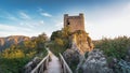 Zahara de la Sierra Castle Tower - Zahara de la Sierra, Cadiz Province, Andalusia, Spain Royalty Free Stock Photo