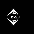 ZAJ abstract monogram shield logo design on black background. ZAJ creative initials letter logo Royalty Free Stock Photo