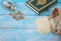 ZAKAT donation for Muslim according to religious principles during the Ramadan month Royalty Free Stock Photo