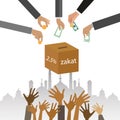 Zakat giving money to the poor islam concept religious tax - Illustration