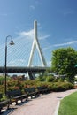 Zakim Bridge from Park Royalty Free Stock Photo