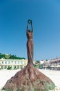 Zakinthos, Greece - June 13, 2019: female sculpture in Solomos square in Zakynthos Royalty Free Stock Photo