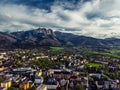 Zakopane Poland, Aerial panorama photography. Poland mountains Tatry