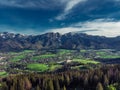 Zakopane Poland, Aerial panorama photography. Poland mountains Tatry