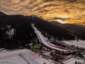 Zakopane Poland, Wielka Krokiew Aerial panorama photography. Poland mountains Tatry Royalty Free Stock Photo