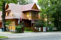 Wooden house with a steep roof