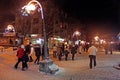 Famous Krupowki street in Zakopane at winter time, Poland
