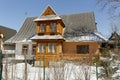 Family house is covered with a steep roof