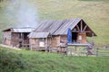 ZAKOPANE, POLAND - OCTOBER 4, 2018. Traditional mountain hut production place of sheep cheese in Polish Tatra Mountains.